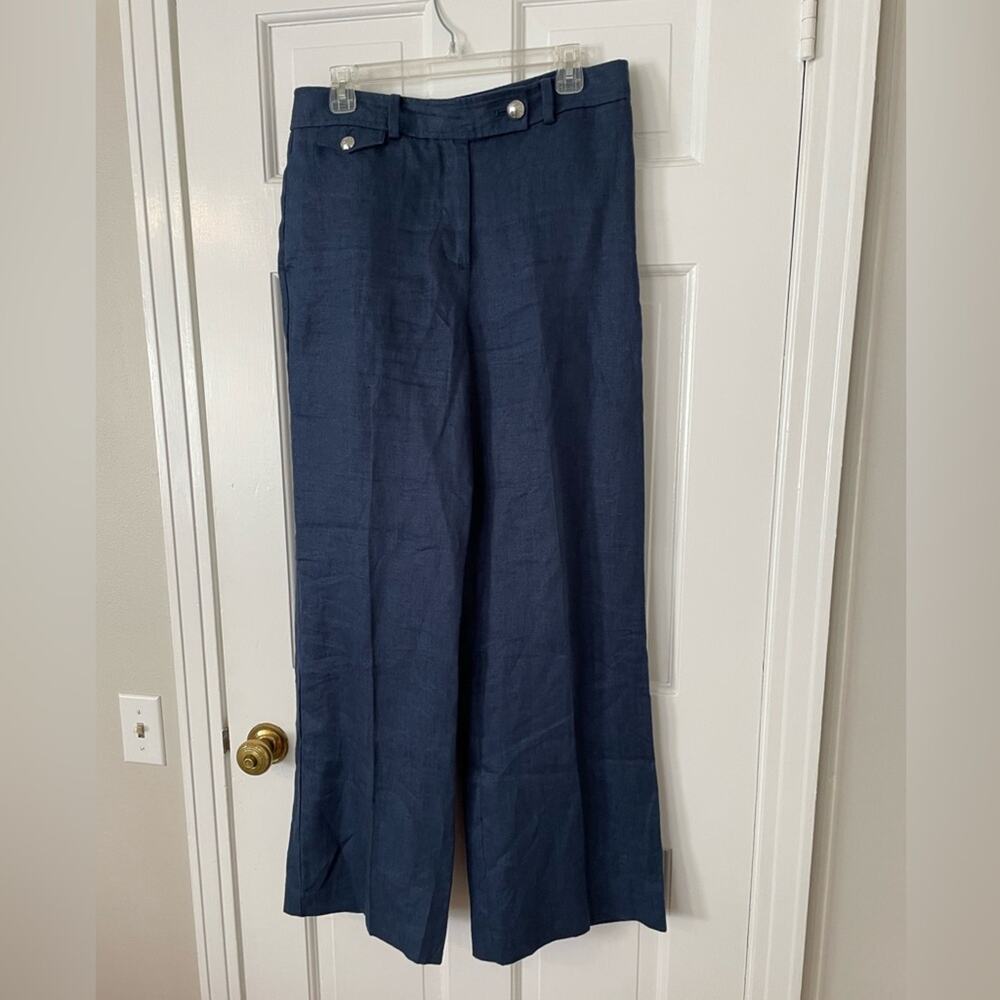 Talbots Greenwich Wide Leg Linen Pants - Picture 6 of 8